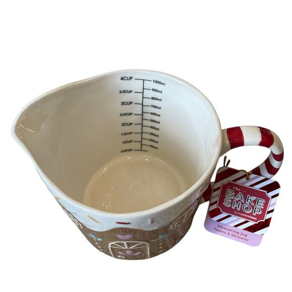 The Bake Shop Christmas Gingerbread House Measuring Jug 4 Cup Holiday New - Picture 3 of 15